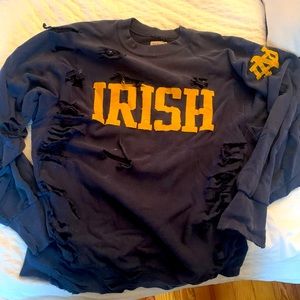 LF ripped sweatshirt - IRISH (Notre Dame)